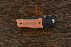 Нож складной QSP Vault, клинок 83мм, сталь Sandvik 14C28N, рукоять микарта/алюминий-BT