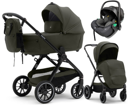 Коляска Agex Prima Pro 3 в 1 с автокреслом i-Safe Black APF664 Green (Зеленый)