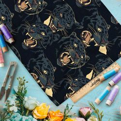 Ткань премиум шелк искусственный Армани хищная кошка