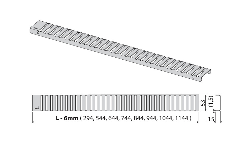 Решетка для водоотводящего желоба Alcaplast LINE-750L