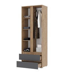 Хелен ШК 01 Шкаф 2-х дверный Крафт золотой / Графит серый