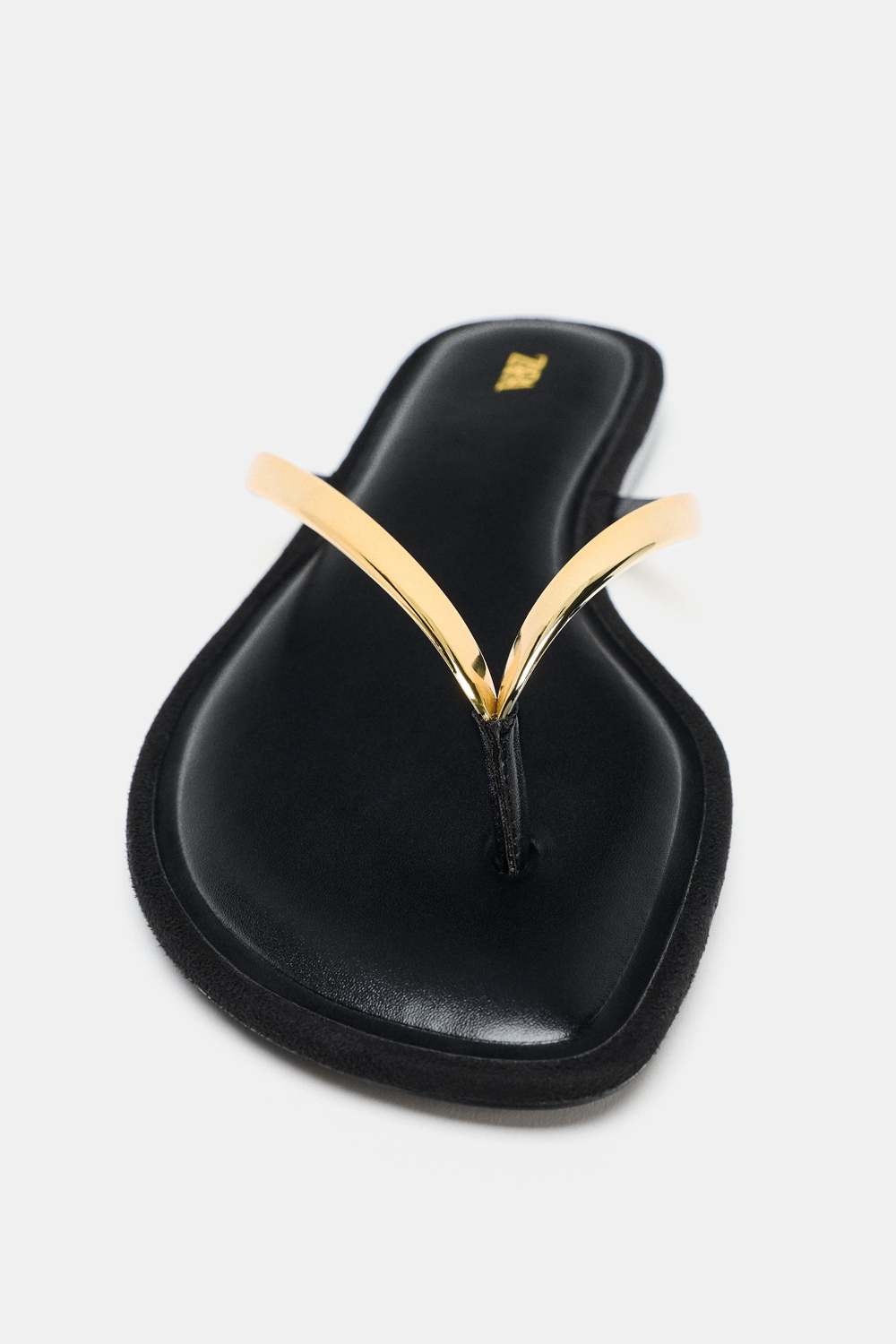 ZARA БОСОНОЖКИ С МЕТАЛЛИЧЕСКОЙ ДЕТАЛЬЮ, ЧЕРНЫЙ