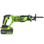 Пила сабельная акк. Greenworks GPT-BLRS-1, 24V, б/щет, 0-3000/мин, рез 115 мм дер.,1х4Ач,ЗУ,кор (1200607CUB)