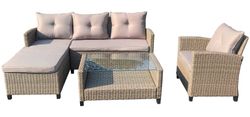 "Атланта" лаунж-зона из искусственного ротанга, цвет соломенный