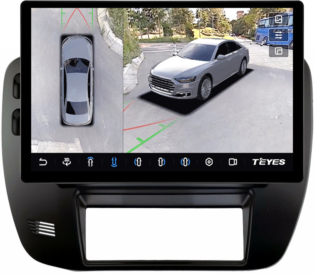 Магнитола для Nissan Patrol Y61 1997-2004 - Teyes CC3-2K-360 монитор 13" 2K QLED на Android 10, 6Гб+128Гб, CarPlay, 4G SIM-слот, 4 камеры в комплекте