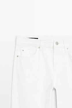 Massimo Dutti Джинсы прямого кроя с низкой посадкой, экрю