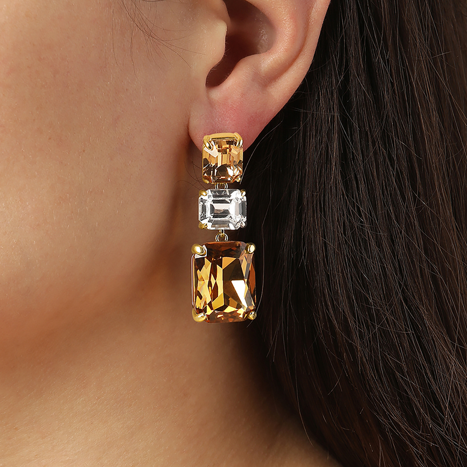 Серьги Dyrberg Kern ESMARA SG GOLDEN / CRYSTAL 460013