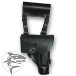 Кобура ПМ МОРСКАЯ “на подвесе” (черная кожа, со страховочным ремешком, Оригинал СССР)
