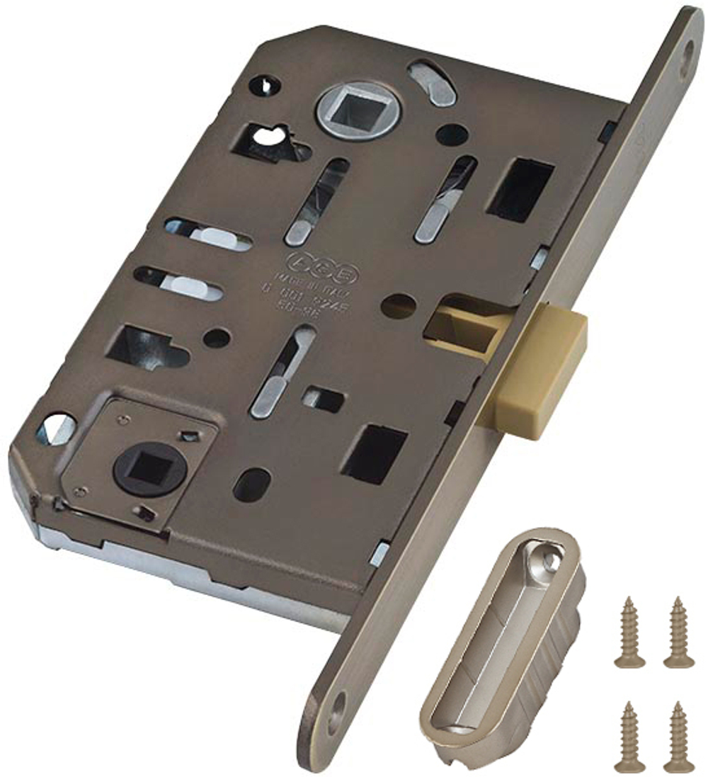 Замок межкомнатный AGB B06102.50.12, цвет бронза античная (гарантия - 5 лет)