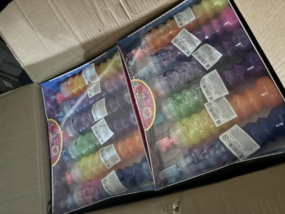 Лизун в колбе 380г с животным, 4 цвета микс, с-30811