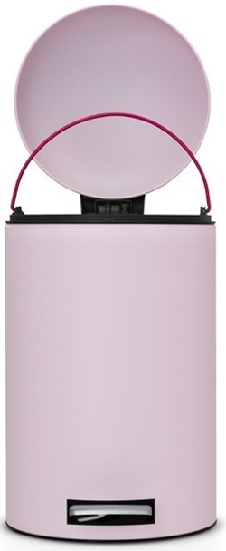 Ведро Brabantia Retro 12л розовое с поднятой крышкой