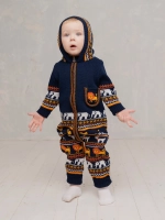 Вязаный комбинезон для новорожденных и малышей на молнии