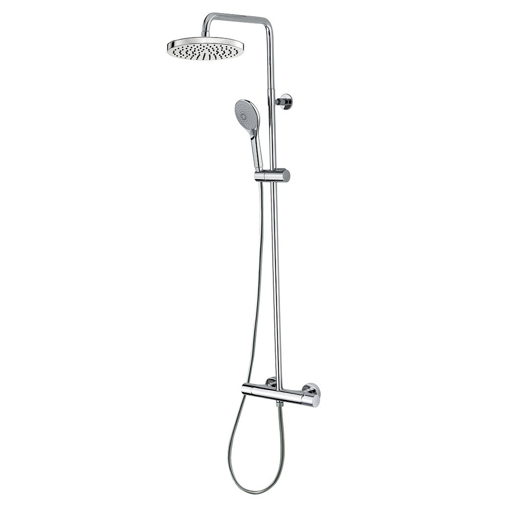 Bossini ABS Elios душевая система: смеситель, стойка с верхним поворотным душем Ø 250 мм, с ручным душем, цвет хром