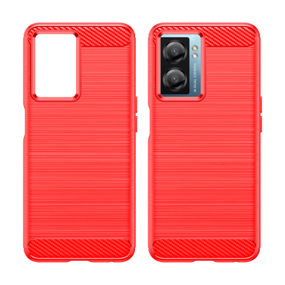 Мягкий чехол в стиле карбон красного цвета для OnePlus Nord N20 SE, серия Carbon от Caseport