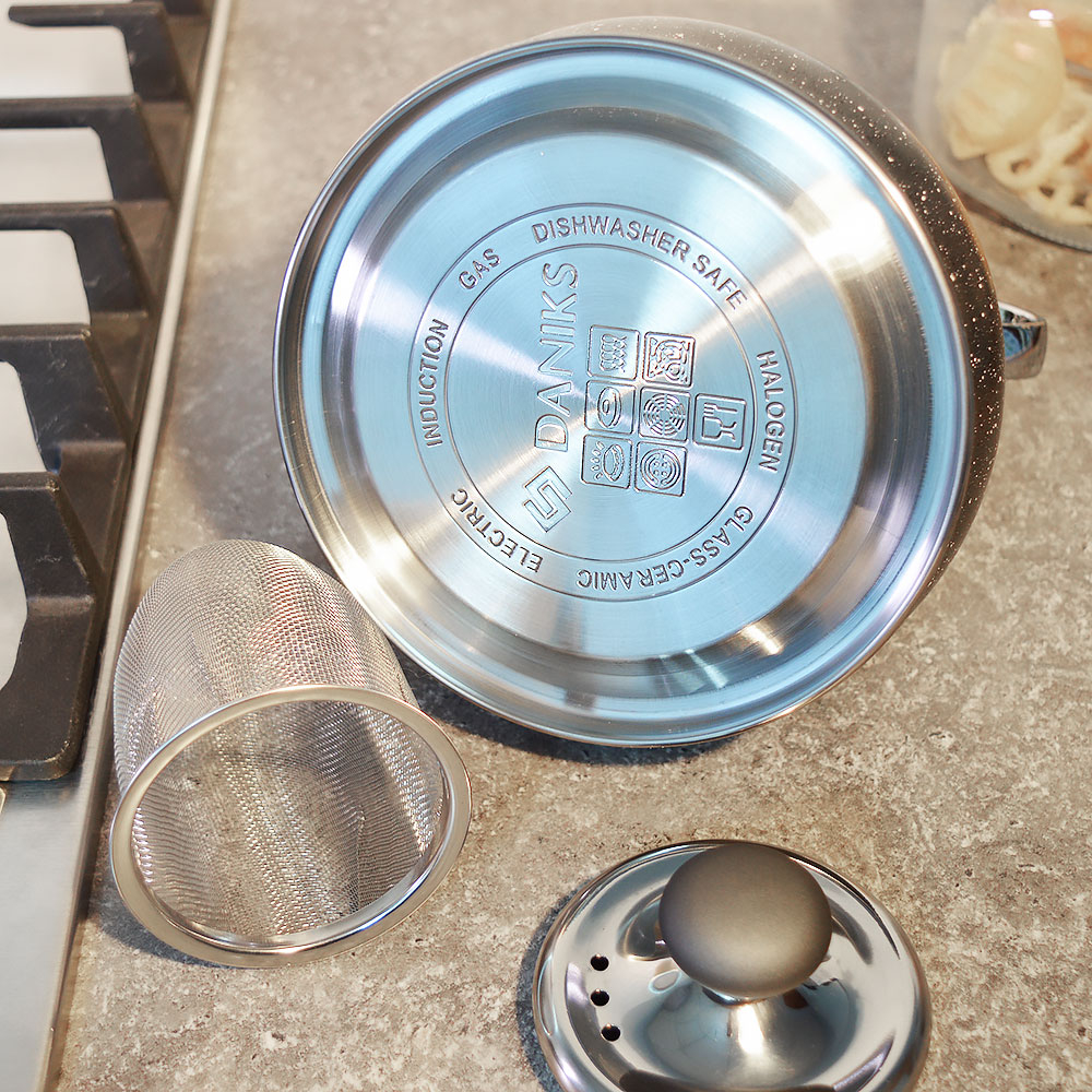 Чайник 1,2 нерж, матовый, индукция "Daniks" GS-04592C-1.2L