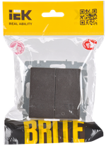 BRITE Выключатель жалюзи 10А ВС10-1-5-БрТБ темная бронза IEK