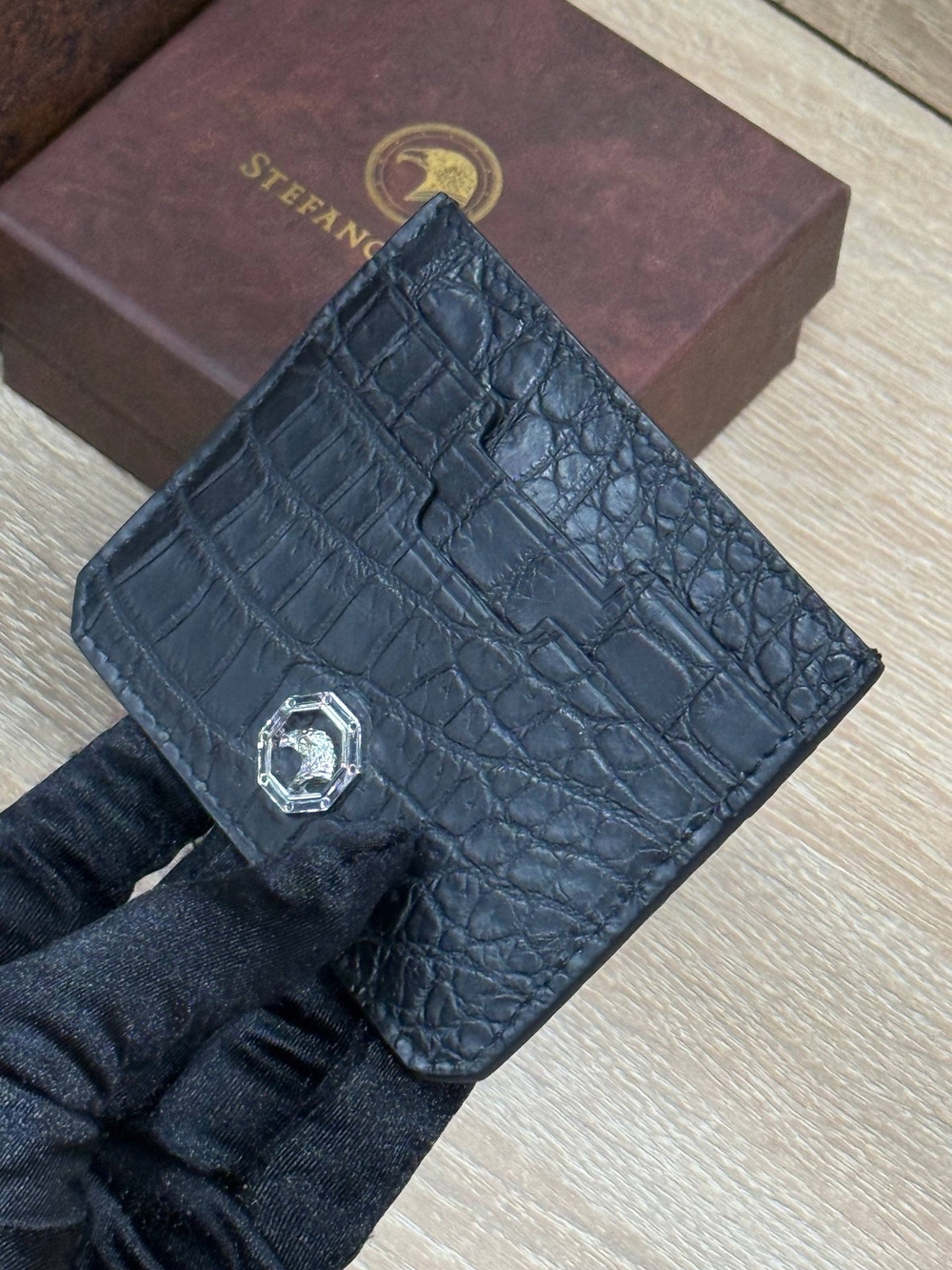 Картхолдер Stefano Ricci из кожи крокодила