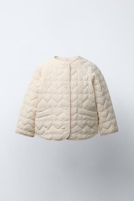 ZARA СТЕГАНАЯ КУРТКА, ЭКРЮ