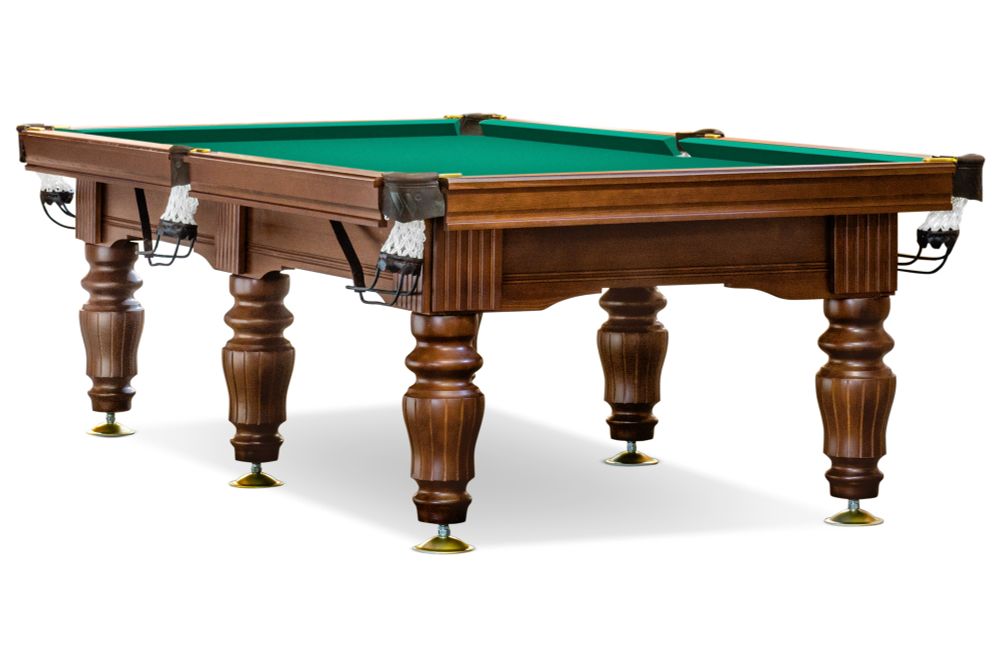 Бильярдный стол для русской пирамиды Weekend "Ильмень" (10 футов, 6 ног, 30мм камень) борта ясень