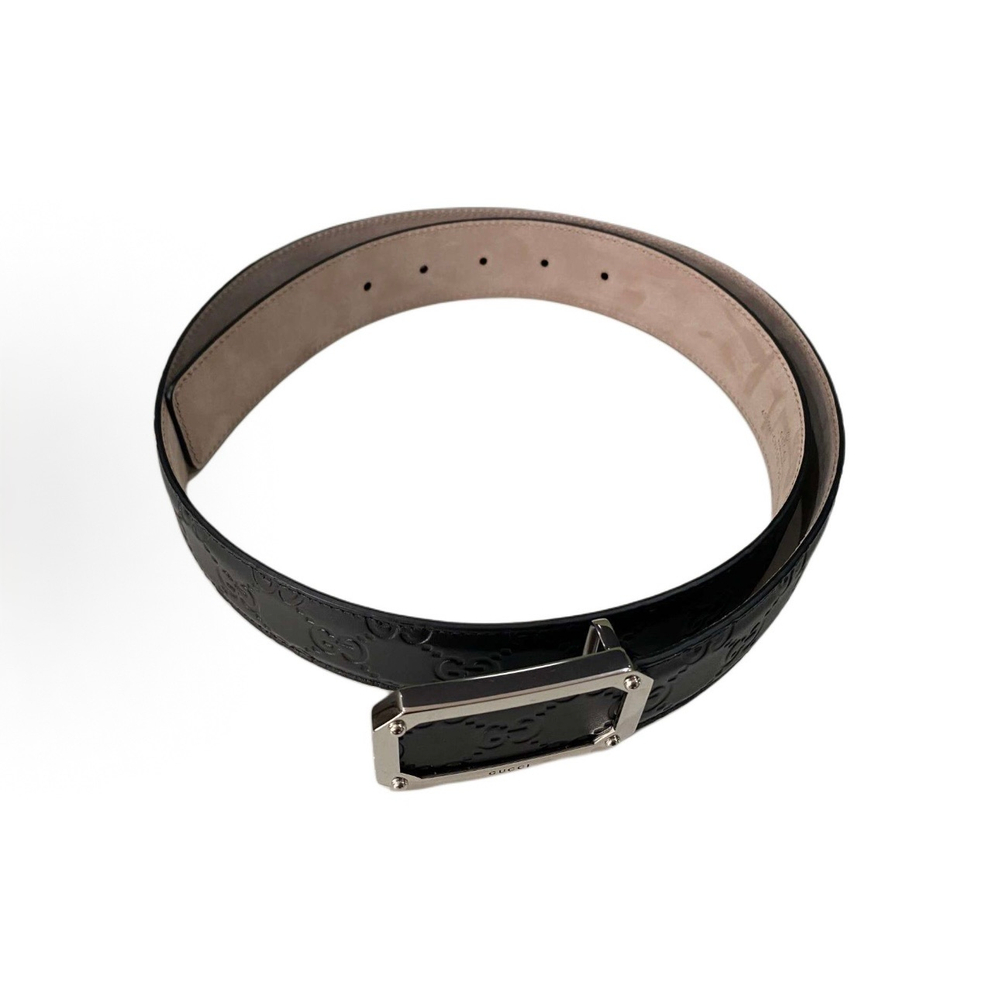 Кожаный ремень Gucci Black Signature Leather Belt