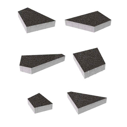 Тротуарная плитка ОРИГАМИ - Стандарт Черный, комплект из 6 видов плит