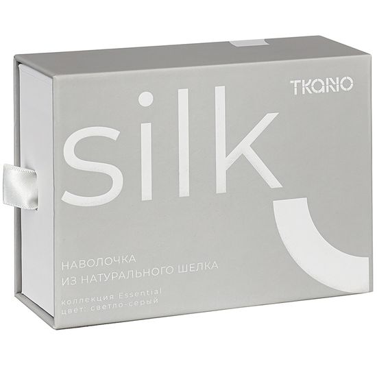 Наволочка из натурального шелка светло-серого цвета из коллекции essential, 50х70 см