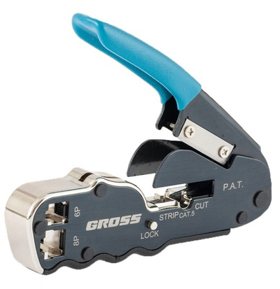 Клещи GROSS для обжима телефонных и компьютерных клемм RJ45, 8P и RJ11/12, 6P, компакт., CAT5