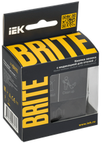 BRITE Кнопка звонка с индикацией для отелей 10А ВС10-1-9-БрЧ черный IEK