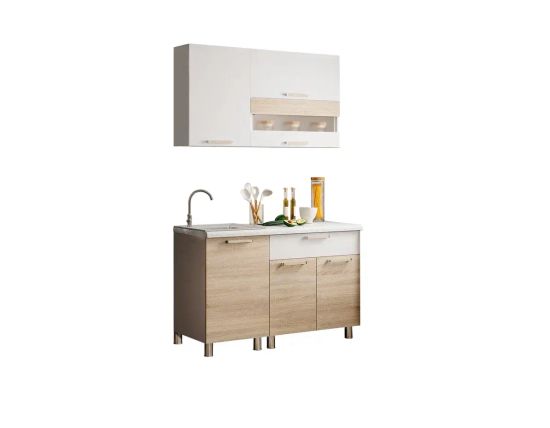 Айсбери 1,2м Кухня (bts) белый/сонома лдсп