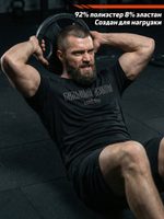 Футболка тренировочная мужская черная LEGENDA Logo Сильный духом