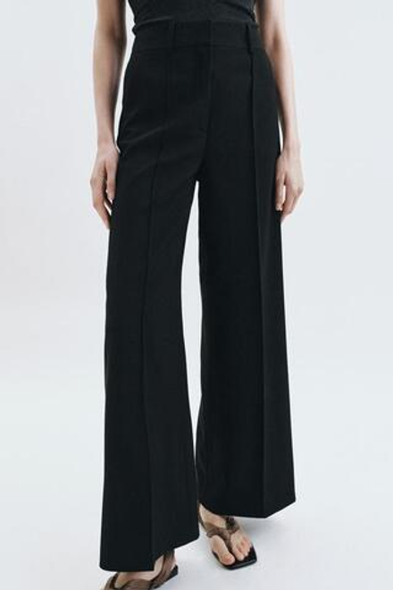 ZARA БРЮКИ ПРЯМОГО КРОЯ СО СТРЕЛКАМИ — ZW COLLECTION, ЧЕРНЫЙ