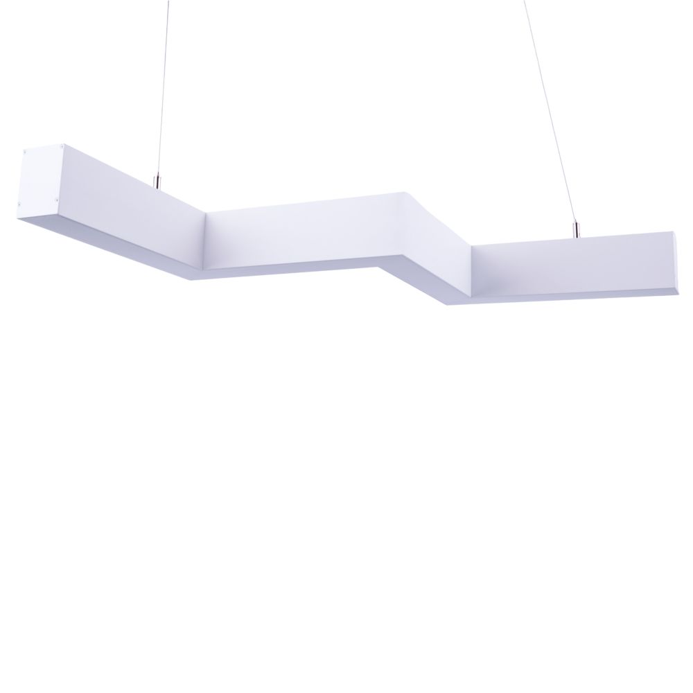 ULO-K19A 30W-4000K-Z30-120 IP40 WHITE Светильник линейный светодиодный подвесной. Зигзагообразный. профиль 50х70мм. Белый свет 4000K. 3000Лм. Алюминий. Цвет белый. TM Uniel