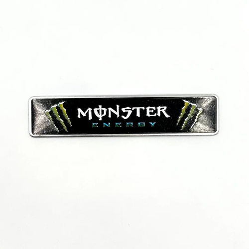 Наклейка Monster Energy объемная полиуретановая (шильдик Монстер энерджи, 12х2см). Черная с принтом