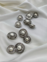 Пуговицы серебряные с подвижным  жемчугом