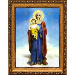 Благодатное Небо (Что Тя наречем). Икона Богородицы на холсте.