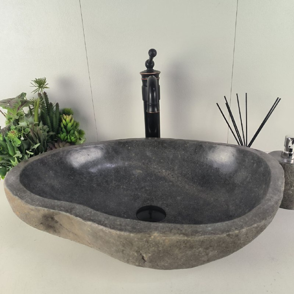 Каменная раковина из речного камня RS-62071 (55*42*17)