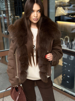 Куртка-парка 2532 укороченная со съемным воротником из меха