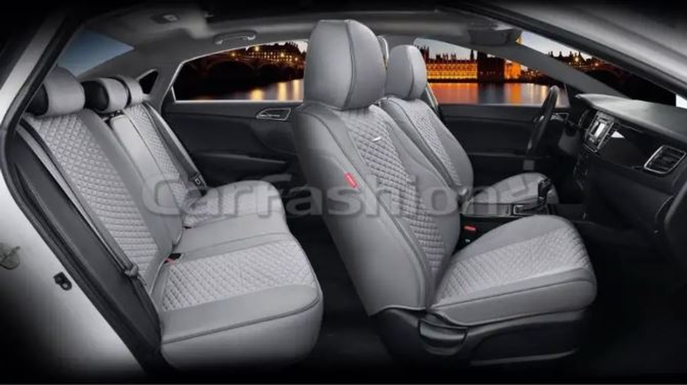 Чехлы на сидения CarFashion каркас 5D«ROVER PLUS» 27272 -Экокожа и твид серый/серый/серый