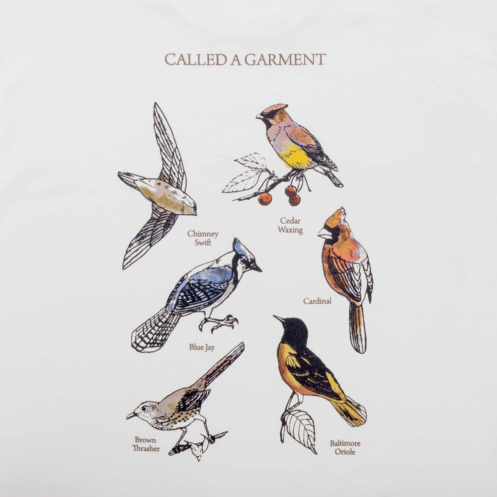 Футболка Called a Garment Birds Молочная