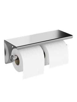 Держатель для туалетной бумаги STWORKI Хельсинки S33350CR настенный, глянцевый хром, с полкой