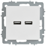 BRITE Розетка USB A+A 5В 3,1А РЮ10-1-БрАБ арктический белый IEK