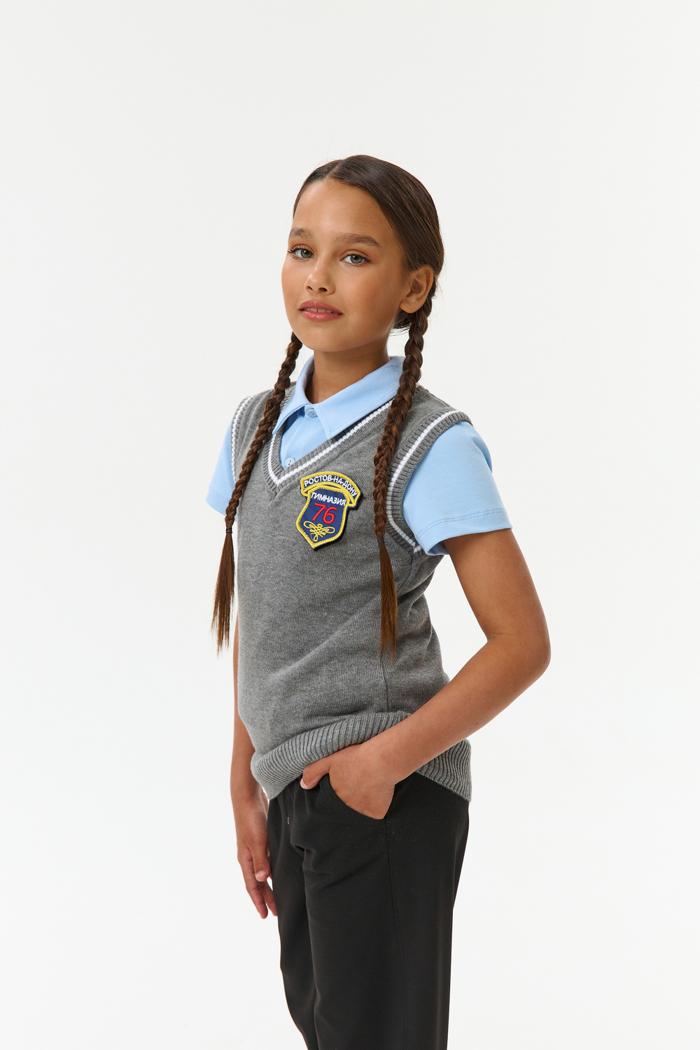 Жилет школьный вязаный (с липучкой)