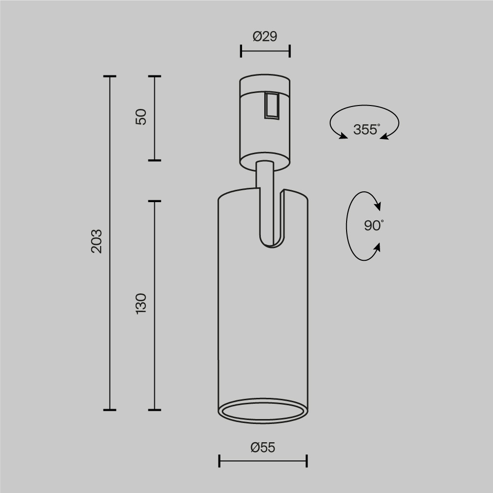 Трековый светильник Technical TR144-1-12W4K-W-PT