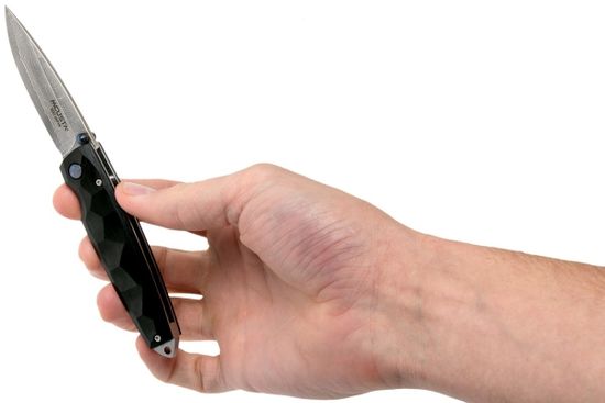 Складной нож Mcusta Shinra Emotion Tsuchi c клинком из стали VG-10 San Mai (Laminated Stainlesss Damascus) рукоять дерево (Эбен)