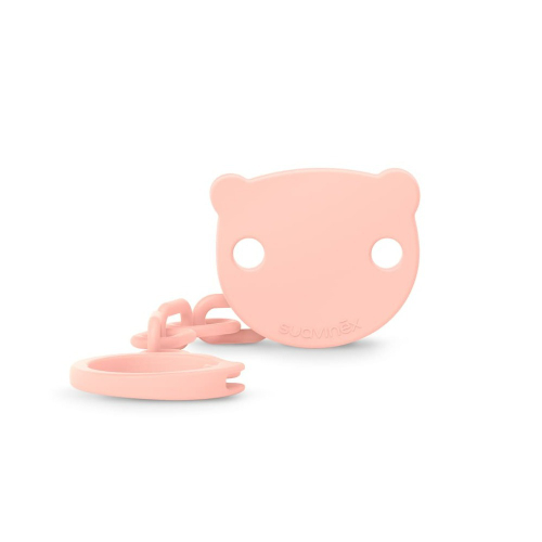 Клипса с цепочкой для пустышки Suavinex Bear Wild розовая