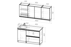 Кухонный гарнитур Адажио макси 1800 мм