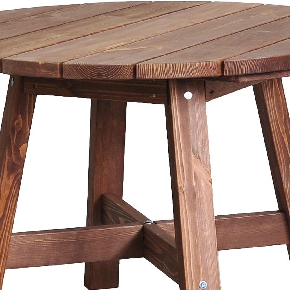 Стол круглый Осло, деревянный из массива сосны, венге