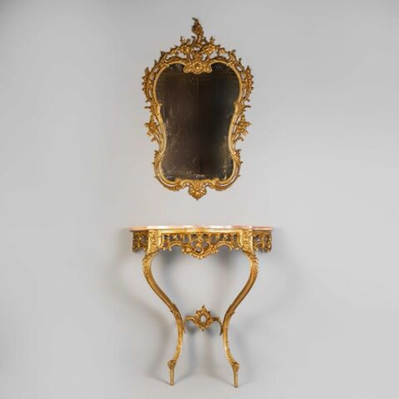 Зеркало с консолью в стиле Рококо