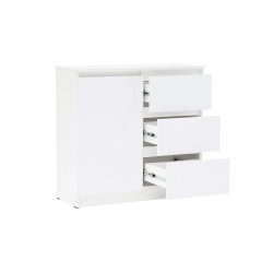 Комод Челси 800 (3 ящиа 1 дверь), Белый глянец холодный, Белый
