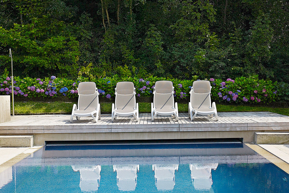 Шезлонг Nardi Alfa с подлокотниками, белый-тортора